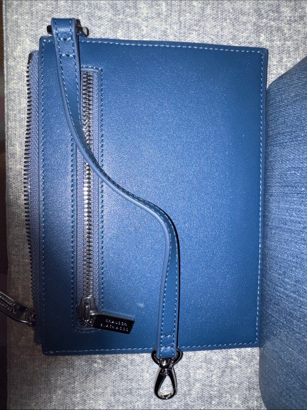 Brandon Blackwood Navy/Denim Canvas Coated Tote With Detachable Zip Pouch — image 3 of 6